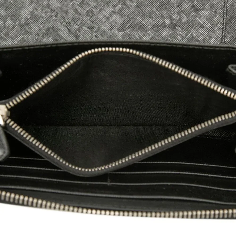Prada Saffiano Triangle Logo Long Wallet